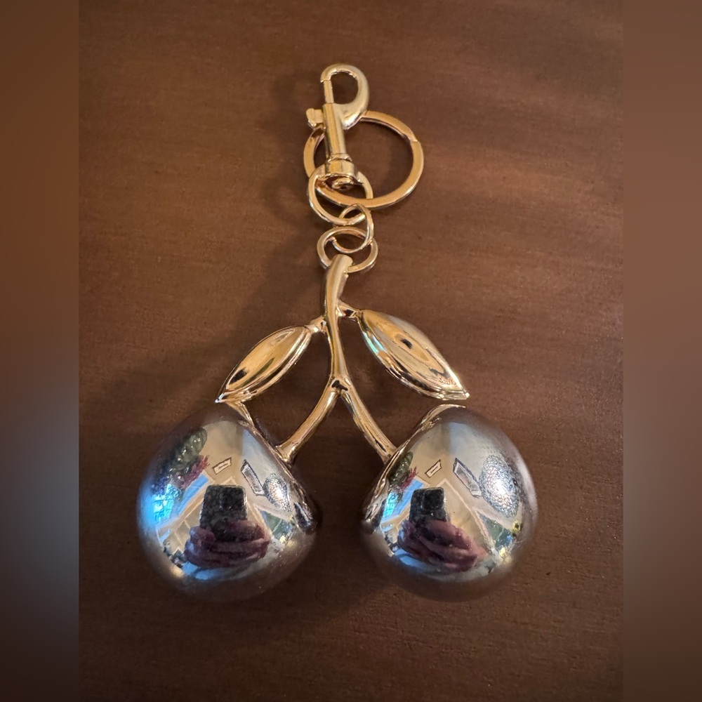 Silver Cherry Keychain